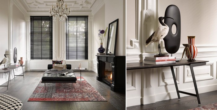 Een houten vloer van Tarkett en een Desso&Ex vloerkleed voor het ultieme gevoel van romantiek en luxe