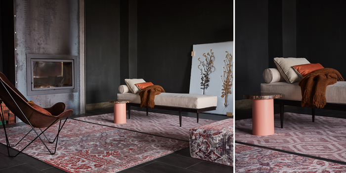 Warme roodtinten in de Dess&Ex vloerkleden- en tapijtcollectie